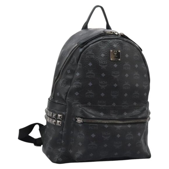 MCM Vicetos Logogram Backpack PVC Black Auth - Picture 1 of 15